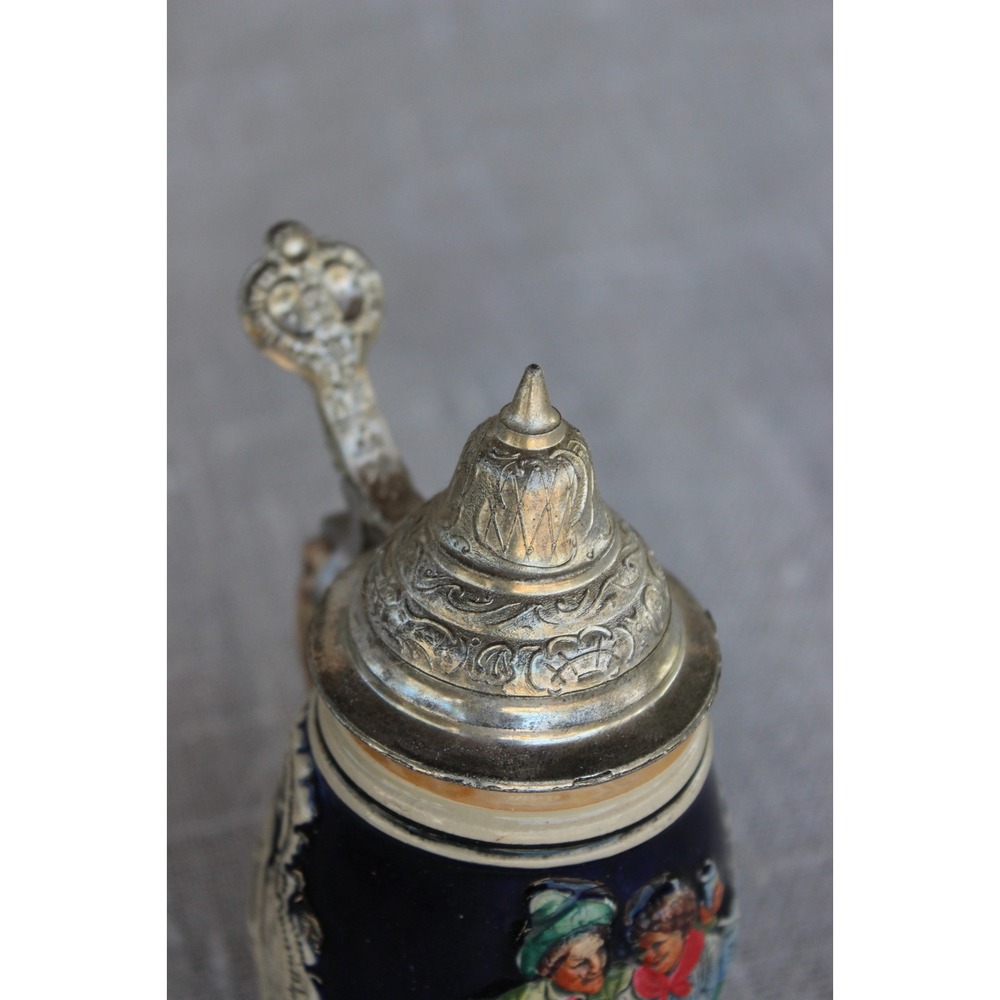 Vintage Old German Beer Stein Western Germany Hand Painted Ceramic Lidded - Picture 5 of 9